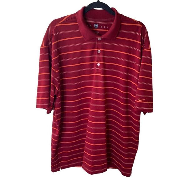 Nike Golf Striped Polo Shirt Sz L - Picture 1 of 7